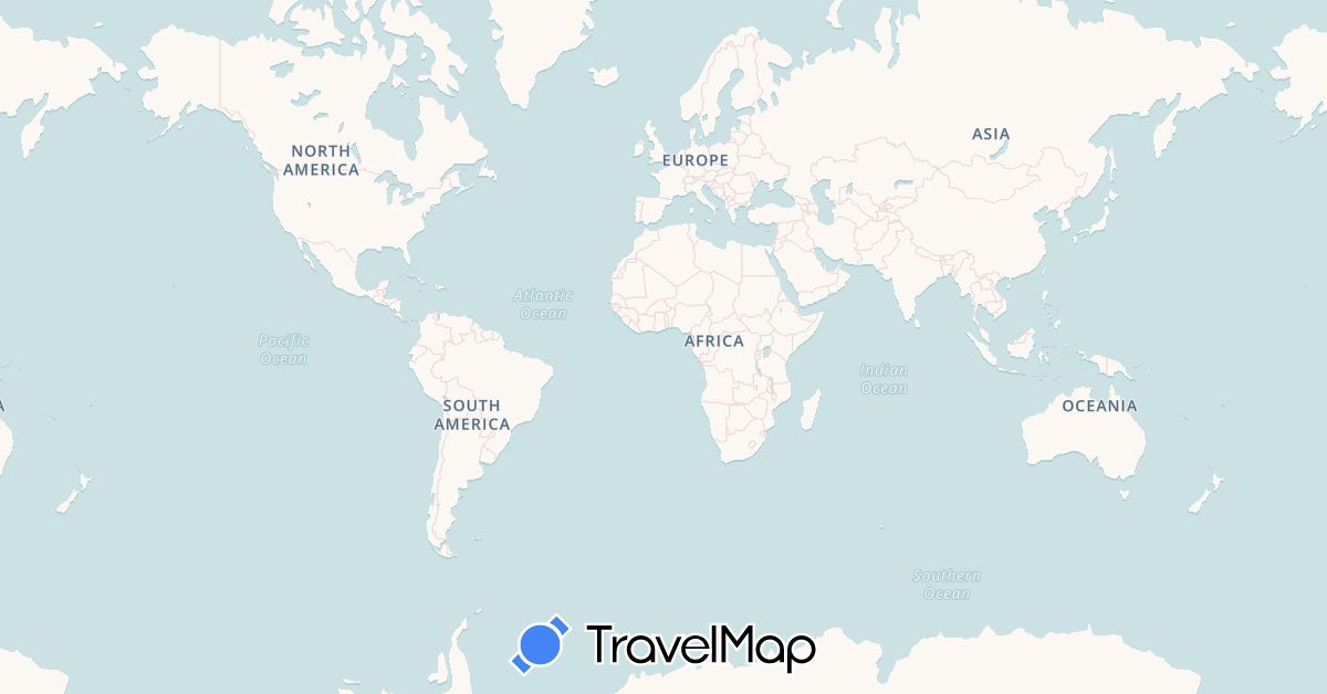 TravelMap itinerary: driving, boat in Saint Barthélemy, France, Ireland (Europe, North America)